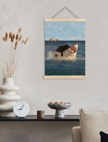 GDJIEGBC Quirky Home Decor Abstract Orange Cat Poster Wall Art Framed, Retro Modern 19th Century Classic Comical Screaming Cat Oil Painting Canvas Prints Wall Decor for Home Bedroom Office,12x16 Inch in Kuwait
