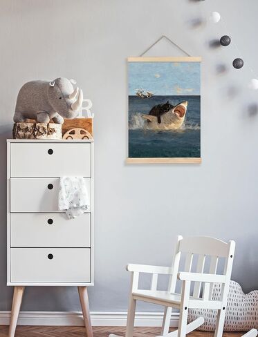 GDJIEGBC Quirky Home Decor Abstract Orange Cat Poster Wall Art Framed, Retro Modern 19th Century Classic Comical Screaming Cat Oil Painting Canvas Prints Wall Decor for Home Bedroom Office,12x16 Inch in Kuwait