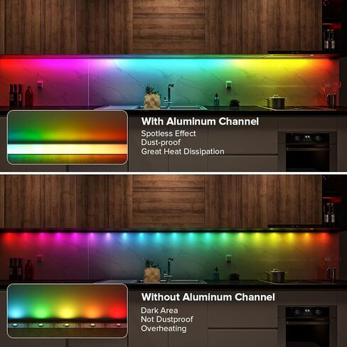 BTF-Lighting 20 pack 1.64ft/0.5m على شكل حرف V ، نظام قناة الألومنيوم LED أسود على شكل V مع عدسة غطاء سوداء ، وموزع ملف تعريف مسار المسار من الألومنيوم لمدة 8/10/12 مم SMD/FCOB LED أضواء الشريط (لا LED) in Kuwait