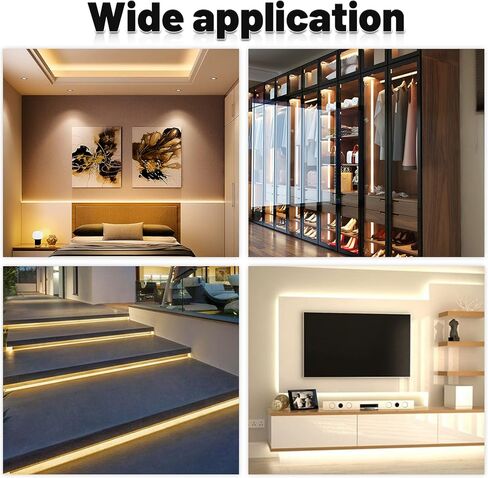 Muzata 20pack 6.6ft/2m نظام قناة LED أوسع مع غطاء سوداء مدخن شفاف أسود الأسود قناة LED قناة U102 BB 2M in Kuwait
