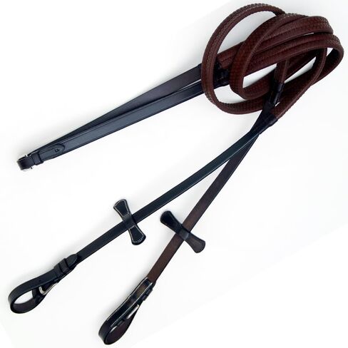 Exion Rubber Grip Reins for Horses | Premium English Leather Reins for Horse Bridles, Ideal for Dressage & Jumping in Saudi Arabia