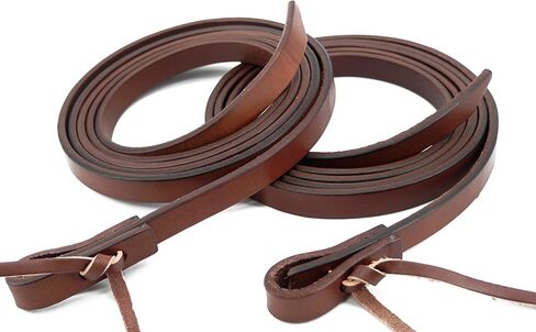 زمامات جلدية Jeereal ، وزيت ثقيل مرجح ، مكسورة ، زمامات مزرعة مرنة لـ Western Horse Protack ، 5/8 "× 8" (بني) in Kuwait