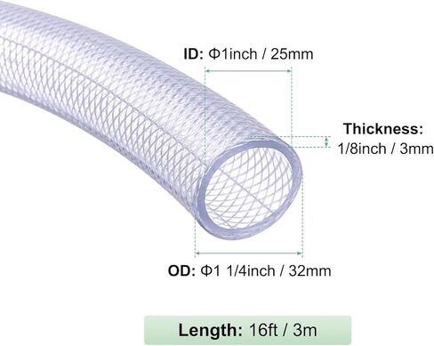 1 "id x 1 1/4" أنبوب OD PVC ، 10 قدم الضغط العالي مضفر أنابيب PVC مرنة للمياه ، والزيت ، وخطوط الهواء. in Saudi Arabia