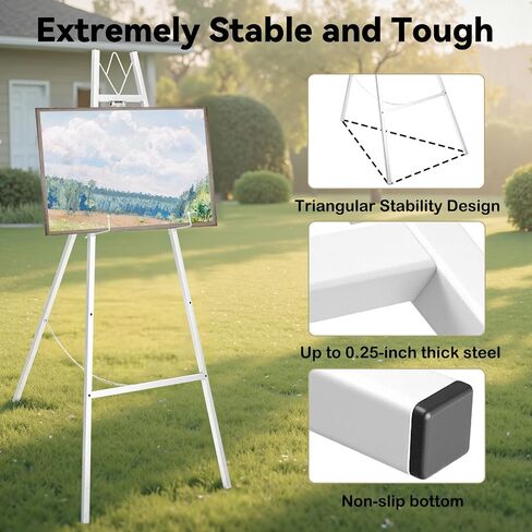 GRINTE GOLD EASEL Stand لعلامة الزفاف ، وقصة عرض معدنية مستقرة وصعبة للطلاء ، والاستحمام للأطفال ، وحفلات أعياد الميلاد ، والمقاهي ، والاجتماعات in Kuwait