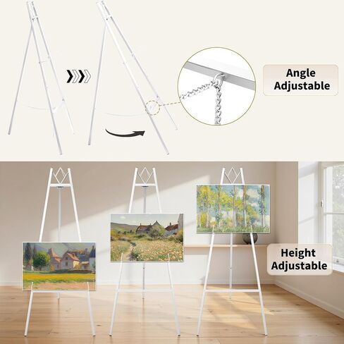 GRINTE GOLD EASEL Stand لعلامة الزفاف ، وقصة عرض معدنية مستقرة وصعبة للطلاء ، والاستحمام للأطفال ، وحفلات أعياد الميلاد ، والمقاهي ، والاجتماعات in Kuwait