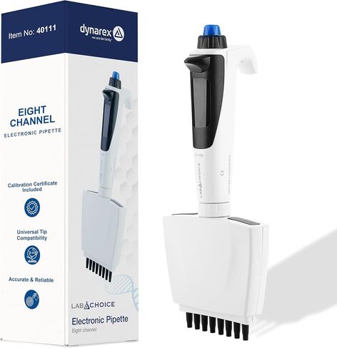 Pabchoice Multi Channel Electronic ماصة-ماصة مختبر متعددة الوظائف من 8 قنوات مع 10-100 ميكرولتر حجم قابل للتعديل ، شاشة رقمية in Saudi Arabia