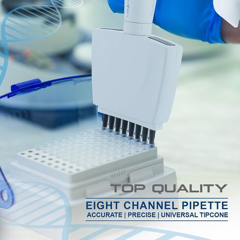 Pabchoice Multi Channel Electronic ماصة-ماصة مختبر متعددة الوظائف من 8 قنوات مع 10-100 ميكرولتر حجم قابل للتعديل ، شاشة رقمية in Saudi Arabia