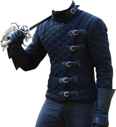 Medieval Padded Gambeson New Costume Vintage LARP Medieval Theater Role Full Sleeves in Saudi Arabia
