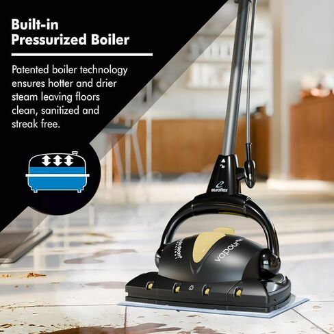 Vapour M2R Steam Mop with Ultra Dry Steam® Technology; Commercial Steam Cleaning Power at 295°F & 50 PSI; Italian Designed & Engineered Safe for Sealed Hardwood & High-End Luxury Flooring in Saudi Arabia