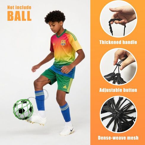 مدرب ركلة كرة القدم 3pcs (لا تشمل الكرة) ، ومساعدات التدريب على صافي كرة القدم القابلة للتعديل لرمي ممارسة شعوذة منفردة ، وحجم 3 ، 4 ، 5 كرات ، هدية رائعة للبنين والبنات وعشاق كرة القدم in Kuwait