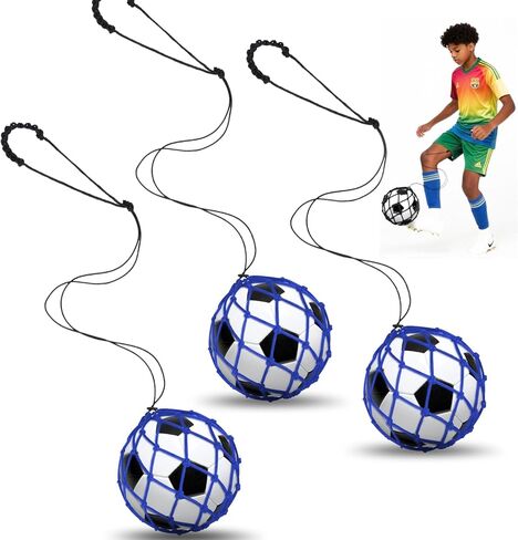 مدرب ركلة كرة القدم 3pcs (لا تشمل الكرة) ، ومساعدات التدريب على صافي كرة القدم القابلة للتعديل لرمي ممارسة شعوذة منفردة ، وحجم 3 ، 4 ، 5 كرات ، هدية رائعة للبنين والبنات وعشاق كرة القدم in Kuwait