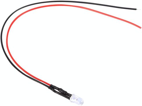 AQXREIGHT 10PCS 12V 5MM LED LED SEDTING DIODE DIED سلكي متعدد الألوان كابل مصباح LED 20CM 0.06W 10PCS 12V 5MM DIODE DIOD in Kuwait
