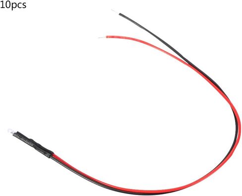 Aramox 10pcs 12v 3mm LED LID SIDE DIODE سلكي متعدد الألوان كابل ضوء LED 20 سم 0.06W لتحسين المنزل (الشعر الأبيض) in Saudi Arabia