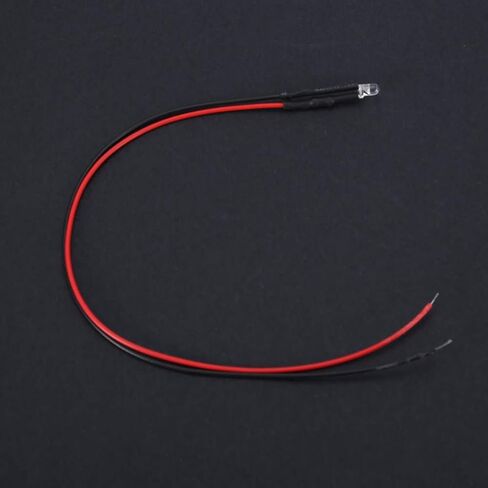 Aramox 10pcs 12v 3mm LED LID SIDE DIODE سلكي متعدد الألوان كابل ضوء LED 20 سم 0.06W لتحسين المنزل (الشعر الأبيض) in Saudi Arabia