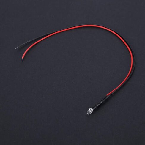 Aramox 10pcs 12v 3mm LED LED SEDITE DIODE سلكي متعدد الألوان كابل ضوء 20 سم 0.06W لتحسين المنزل (الشعر الأبيض الوردي) in Kuwait