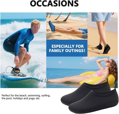 Water Shoes for Women Men Quick-Dry Barefoot Aqua Socks Swim Pool Non Slip Surf Yoga Exercise Outdoor Trave Essentials in Kuwait