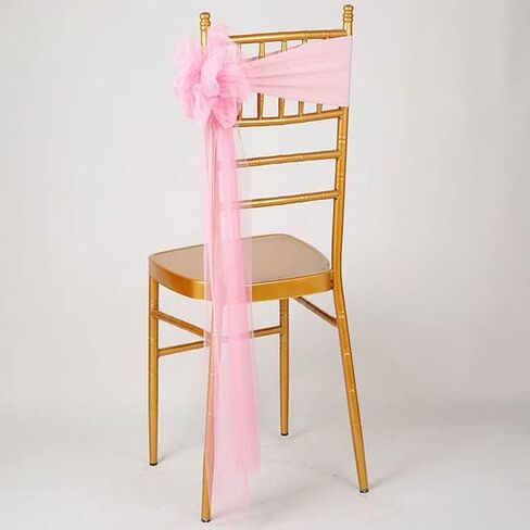 Chair Flowers, Sheer Organza Chair Knot Sashes Bow Cover Chair Sashes Bridal Shower(5) in Saudi Arabia