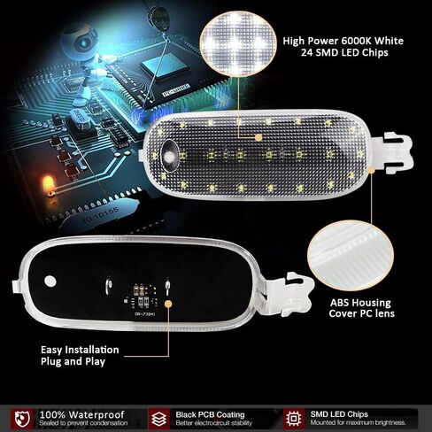 Bestview LED خريطة السقف الداخلي العدسة غطاء ضوء القبة فوق رأس ثنائي الفينيل متعدد الكلور LED ل Dodge RAM 1500 Dakota Neon Caravan Chrysler Sebring Town & Country ، 6000k أبيض مصباح القبة ، مجموعة واحدة in Saudi Arabia