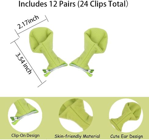 Odtriz 12PCS Green Ogre Ears Headband Cute Monster Hair Clips Halloween Cosplay Party Dress Up Costume Accessories Adults in Saudi Arabia