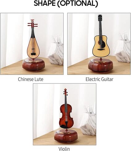 Hxber الصينية Lute Music Box Classical Wind Musicbox Twirling Music Box قاعدة دورية للآلة الموسيقية المصغرة للمواد الأليئة الهدية لعيد ميلاد عيد الميلاد عيد الأم يوم الأم in Saudi Arabia