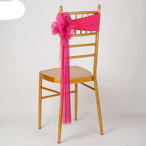 Chair Flowers, Sheer Organza Chair Knot Sashes Bow Cover Chair Sashes Bridal Shower(5) in Saudi Arabia