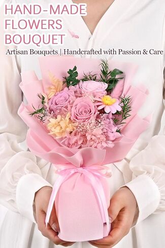 Yastouay Preserved Fresh Flowers for Delivery, Real Forever Flowers Fresh Bouquet with Gifts Box, Mothers Day Flowers for Mom, Birthday Gifts for Women Her in Kuwait