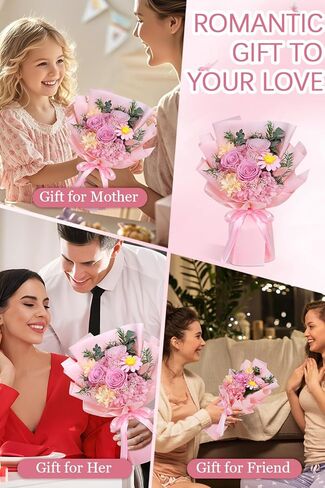 Yastouay Preserved Fresh Flowers for Delivery, Real Forever Flowers Fresh Bouquet with Gifts Box, Mothers Day Flowers for Mom, Birthday Gifts for Women Her in Kuwait