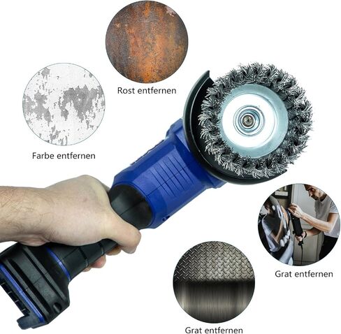 SALI 12 Pack Wire Cup Brush, 3 Inch Twisted Knotted Cup Brush for Grinders, with 5/8-11 Inch Arbor for Heavy Cleaning Rust, Stripping and Abrasive, for Angle Grinder in Saudi Arabia