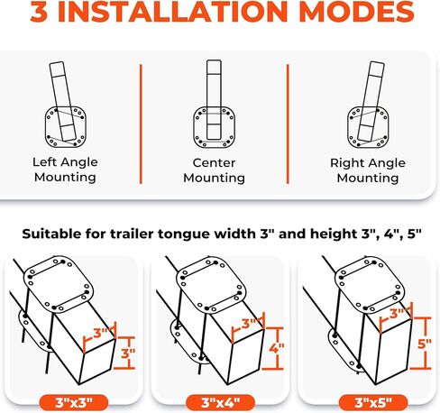 Heavy Duty Boat Trailer Steps - Non-Slip Ladder with Safety Handle, Universal Fit for Bass/Pontoon Boats & Trailer Tongue Mount (3-Step Design) in Kuwait