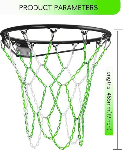 Basketball Net Heavy Duty Replacement,Carbon Steel Chain Basketball net, Anti-Rust Use Indoor Outdoor Standard 12 Loops Hoop in Kuwait
