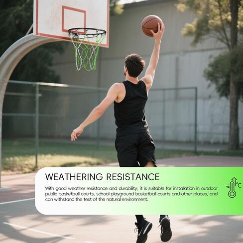 Basketball Net Heavy Duty Replacement,Carbon Steel Chain Basketball net, Anti-Rust Use Indoor Outdoor Standard 12 Loops Hoop in Kuwait