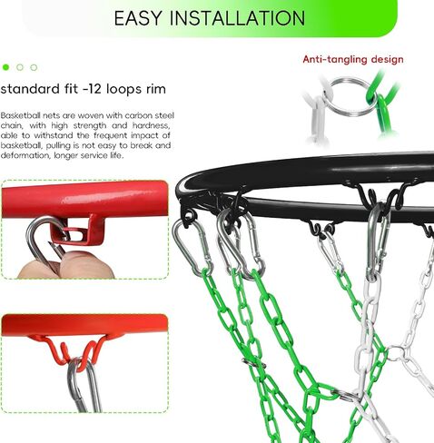 شبكة كرة السلة بديل للخدمة الثقيلة ، شبكة كرة السلة في سلسلة الصلب الكربونية ، ومكافحة مواد مواد للاستخدام الداخلي في الهواء الطلق القياسي 12 حلقات in Kuwait