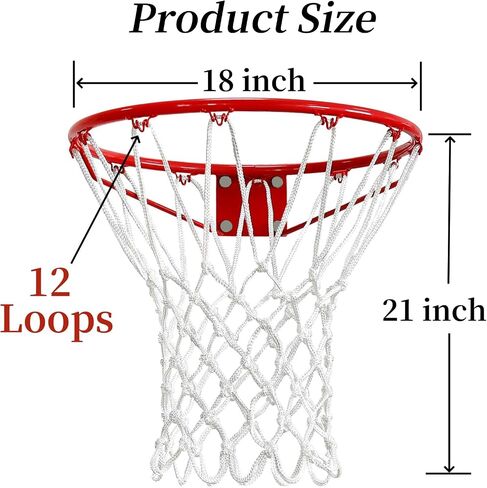 2 Pack Heavy Duty Basketball Net Replacement,2025 Upgrade Heavy Duty Basketball Net, All Weather Anti Whip,12 Loops Fits Standard Indoor or Outdoor Rims in Saudi Arabia