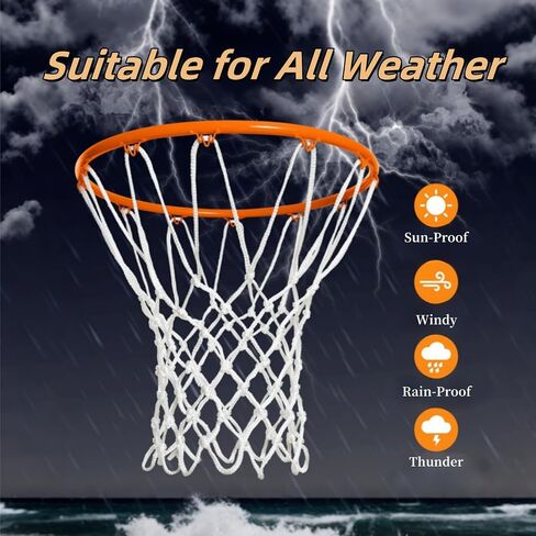 2 Pack Heavy Duty Basketball Net Replacement,2025 Upgrade Heavy Duty Basketball Net, All Weather Anti Whip,12 Loops Fits Standard Indoor or Outdoor Rims in Saudi Arabia