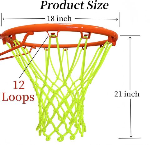 2 Pack Heavy Duty Basketball Net Replacement,2025 Upgrade Heavy Duty Basketball Net, All Weather Anti Whip,12 Loops Fits Standard Indoor or Outdoor Rims in Saudi Arabia
