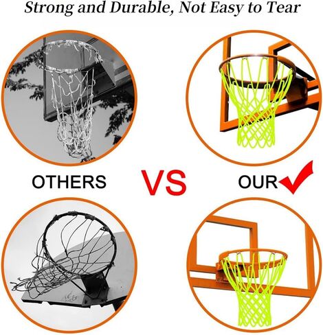 2 Pack Heavy Duty Basketball Net Replacement,2025 Upgrade Heavy Duty Basketball Net, All Weather Anti Whip,12 Loops Fits Standard Indoor or Outdoor Rims in Saudi Arabia