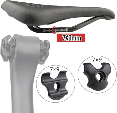 مشبك دراجة Seatpost لمحول Rails سرج الكربون محول البيضاوي ، 7 × 7 مم/7 × 9 مم مشبك أنبوب مقعد الدراجة ، مقطع أنبوب مقعد مع مسامير التثبيت (7x9mm) in Kuwait
