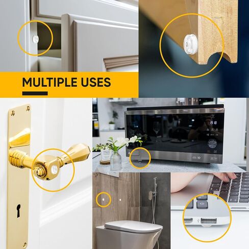 128 Self Adhesive Cabinet Door Bumpers – Sticky Clear Silicone Rubber Pads for Furniture Drawers, Kitchen Cabinets, Decor, Wall Protection – Vellax in Kuwait