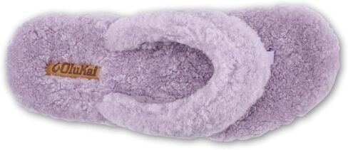 OLUKAI Kipe'a Heu Women's Sandal Slippers, Soft & Comfortable Shearling-Wrapped Straps, Durable RUbber Outsoles for All-Day Wear, Causal & Cute Everyday Style, Tan/Tan, 8 in Saudi Arabia