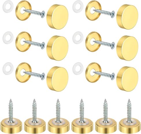 مسامير المرآة النحاس الأغطية الزخرفية تغطية أظافر السحابات ، 12 مم الانتهاء من الملاءمة لأجهزة الإعلان مرآة علامة (12 ٪ ، الفضة) in Kuwait