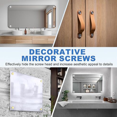 مسامير المرآة النحاس الأغطية الزخرفية تغطية أظافر السحابات ، 12 مم الانتهاء من الملاءمة لأجهزة الإعلان مرآة علامة (12 ٪ ، الفضة) in Kuwait