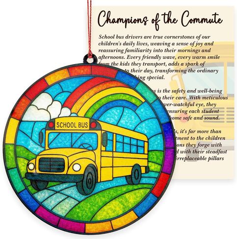 Bus Driver Appreciation Gifts, Bus Driver Gifts, School Drivers Appreciation Gift for Men, Women, Thank You Gift for School Bus Driver Monitor, Acrylic Suncatcher Effect Hanging Ornament in Saudi Arabia