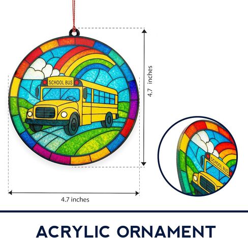 Bus Driver Appreciation Gifts, Bus Driver Gifts, School Drivers Appreciation Gift for Men, Women, Thank You Gift for School Bus Driver Monitor, Acrylic Suncatcher Effect Hanging Ornament in Saudi Arabia