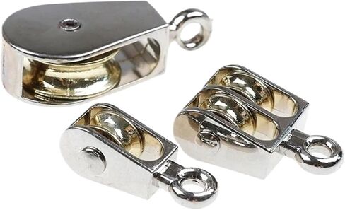 Stainless Steel Pulley, Zinc Alloy Fixed Block Crown Wheel Set and Block Hoisting Wheel Mini Single/Double Pulley 36mm(Single Pulley 36mm) in Saudi Arabia