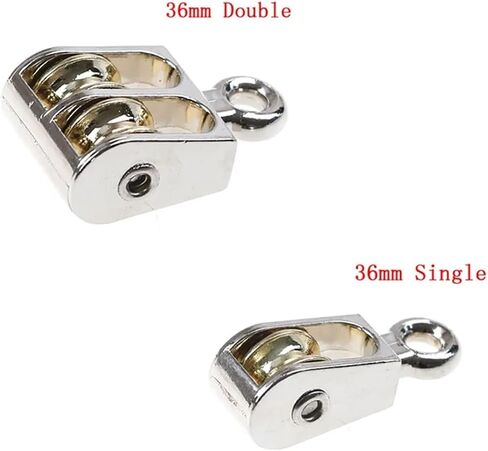 Stainless Steel Pulley, Zinc Alloy Fixed Block Crown Wheel Set and Block Hoisting Wheel Mini Single/Double Pulley 36mm(Single Pulley 36mm) in Saudi Arabia