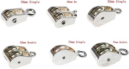 Stainless Steel Pulley, Zinc Alloy Fixed Block Crown Wheel Set and Block Hoisting Wheel Mini Single/Double Pulley 36mm(Single Pulley 36mm) in Saudi Arabia