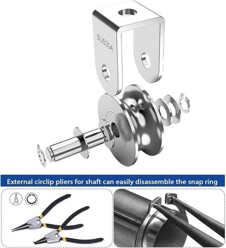 بكرة من الفولاذ المقاوم للصدأ ، 304 من الفولاذ المقاوم للصدأ 360 درجة الدوران ثقيلة العجلة الأخدود V-type مجموعة (54 ملم ساعة) in Kuwait