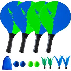 U&C Planet Beach Paddle Ball Set, Badminton Set, Fun Outdoor Indoor Game for Kids Teens and Adults, Perfect Family Game for Beach Backyard Park and Camping in Kuwait