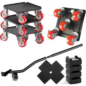 Furniture Dolly - Heavy Duty Furniture Movers with 5 Wheels Furniture Gliders Lift Mover Tool Set for Moving Heavy Furniture and Appliances 360° Rotatable and Lockable in Saudi Arabia
