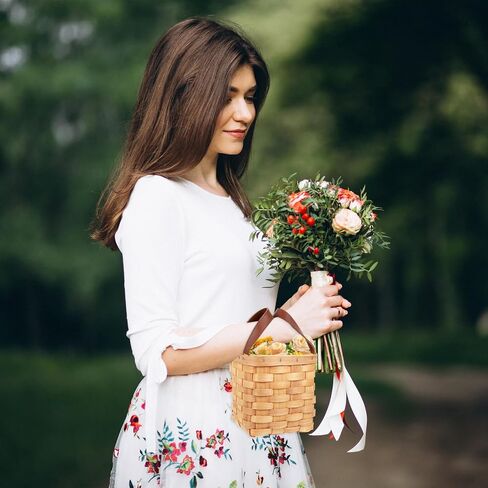 6 حزم سلة خوص صغيرة مع مقبض 4 "× 4.5" سلال منسوجة الحاوية الخشبية الحاوية عيد الفصح سلال الخوص الفارغة ، تعبئة تخزين سلة مربعة ريفي للهدايا الحزب المخزن in Saudi Arabia